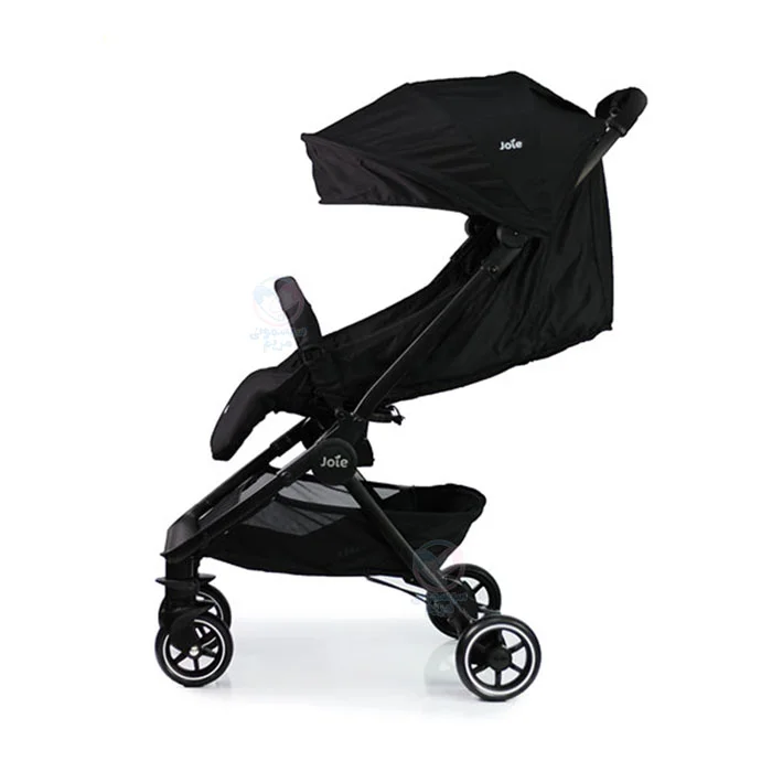 کالسکه مسافرتی Joie Pact با قابلیت تنظیم تکیهگاه در حالت خواب کامل، نشسته و لمیده