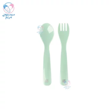 قاشق و چنگال کیکابو Kikkaboo سبز