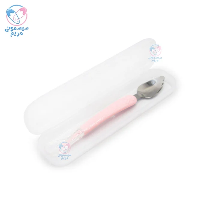 قاشق دو سر با قاب هپیر لایف Happierlife صورتی