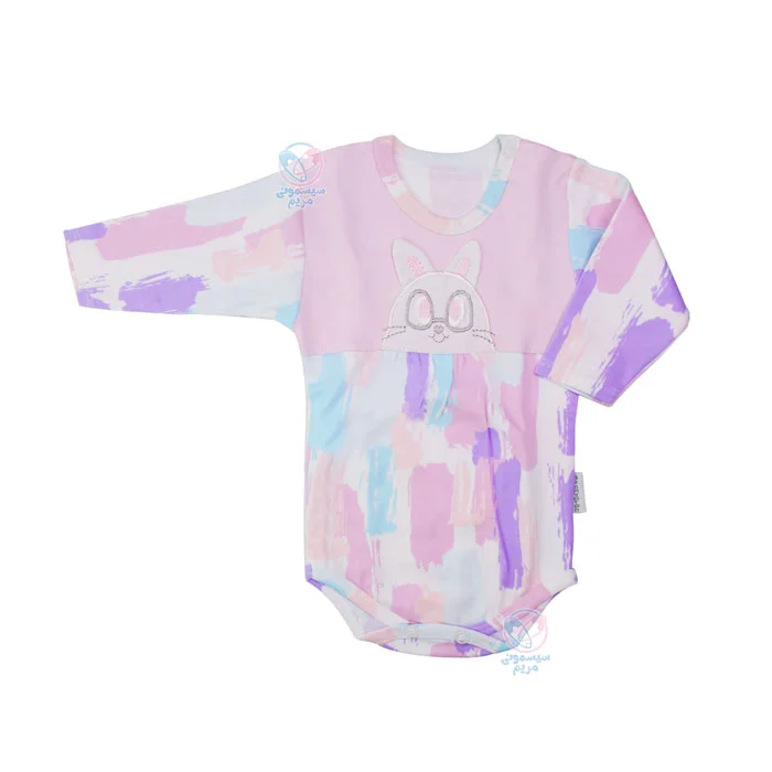 لباس نوزادی به آوران Behavaran مدل رنگین کمان زیر دکمه آستین بلند