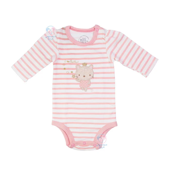 لباس نوزادی نیلی Nili طرح بالرین زیر دکمه آستین بلند