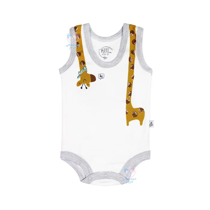 لباس نوزادی نیلی Nili طرح فرندز زرافه زیر دکمه رکابی