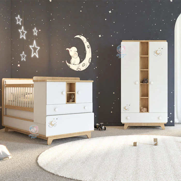 کمد نوزاد بامبینو مدل مون استار، محصولی دو در با طراحی‌های ویژه و خاص