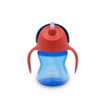لیوان آموزشی دسته دار و نی دار فیلیپس اونت philips avent آبی