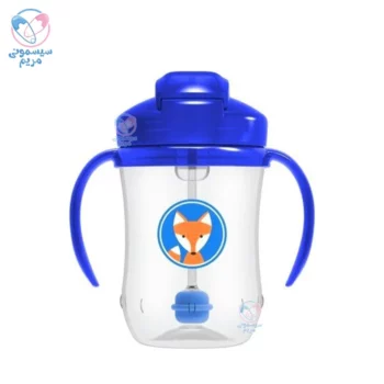 لیوان نی دار و دسته دار دکتر براون Dr Brown’s آبی