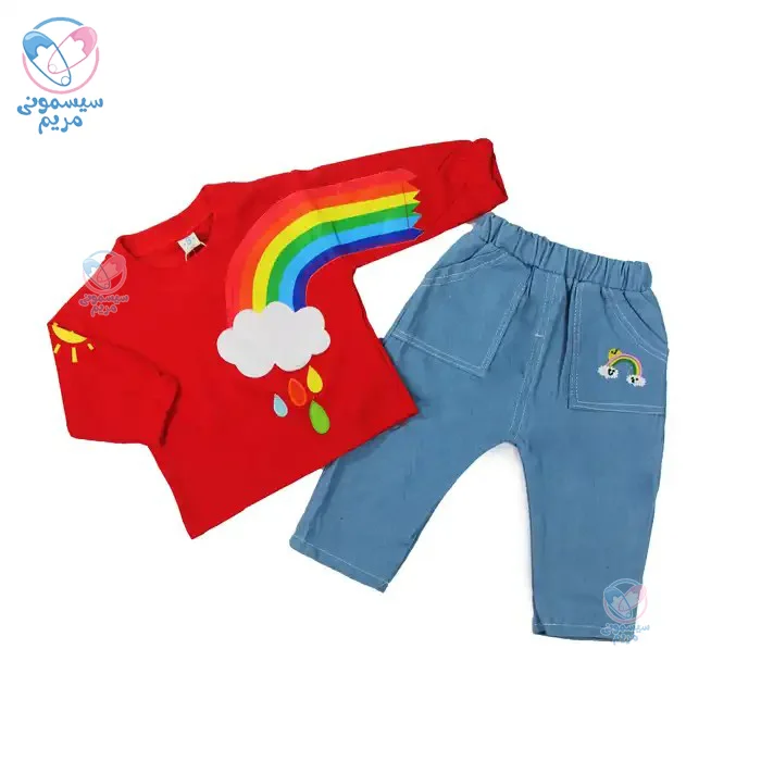 بلوز و شلوار طرح رنگین کمان