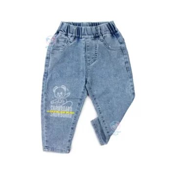 شلوار مام استایل طرح میکی آبی