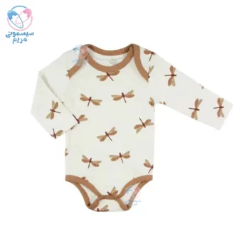 زیر دکمه آستین بلند کبریتی شیری نسیکسز Necixs طرح سنجاقک