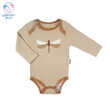 زیر دکمه آستین بلند کبریتی کرم نسیکسز Necixs طرح سنجاقک