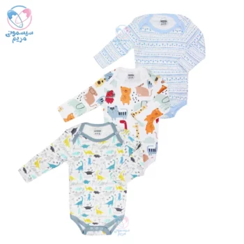 پک زیر دکمه آستین بلند سه عددی ماماس اند پاپاس Mamas&Papas طرح عصر حجر