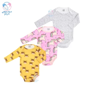 پک زیر دکمه آستین بلند سه عددی ماماس اند پاپاس Mamas&Papas طرح یونیکورن