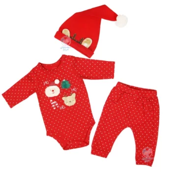 سه تیکه بادی و شلوار نیلی Nili کریسمس 4018