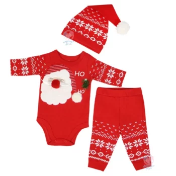 سه تیکه بادی و شلوار نیلی Nili کریسمس 4056