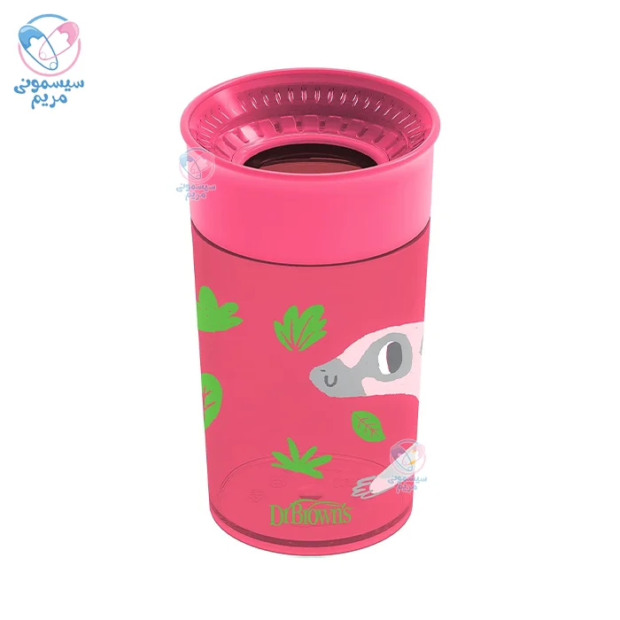 لیوان 360 درجه 300 میلی لیتر دکتر براون Drbrowns صورتی