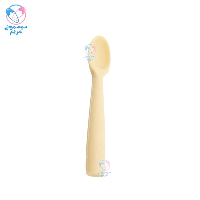 قاشق تمام سیلیکونی بیبی جم Babyjem کرم