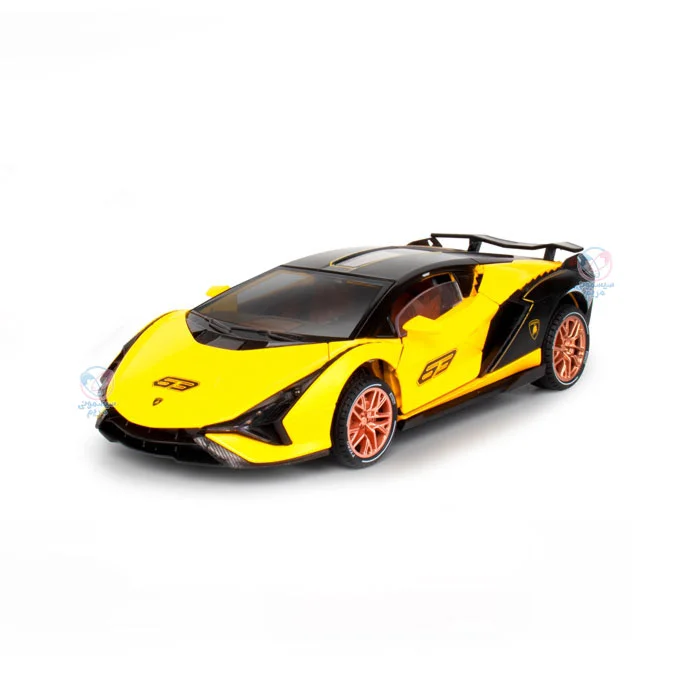 ماشین فلزی لامبورگینی عقب کش K2-08-C زرد