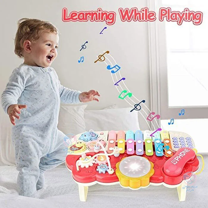 پیانو موزیکال چراغدار سوببر Sobebear 512 قرمز