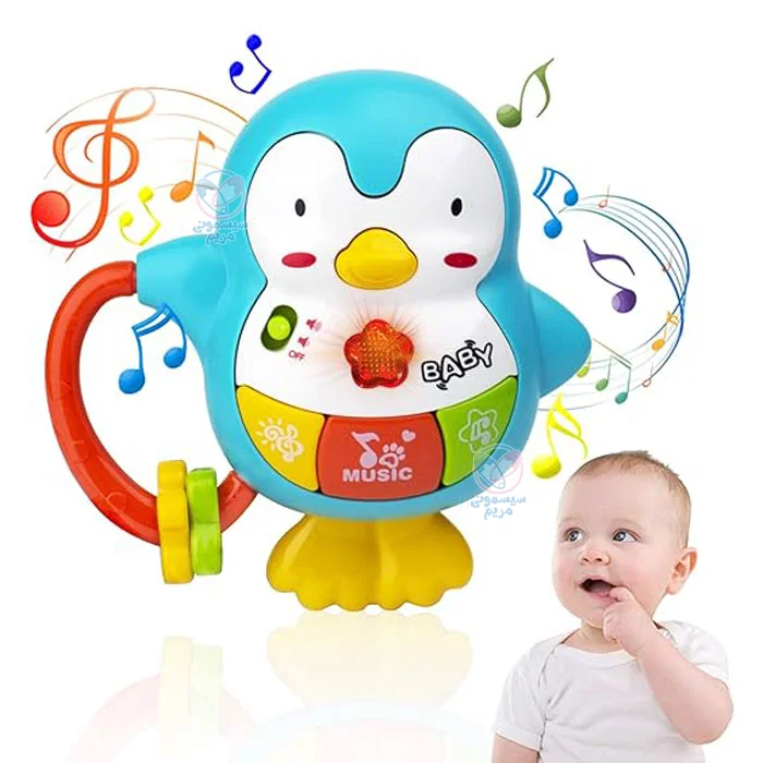 اسباببازی مجهز به دو سطح صدا با سه حالت ملودی و چراغهای متحرک چشمکزن