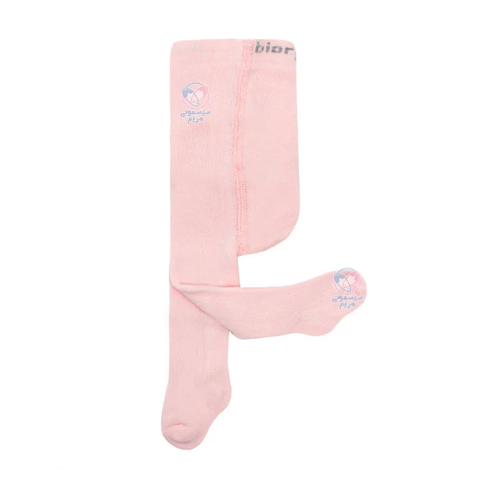 جوراب شلواری توکرکی بی ارگانیک Bi Organic سایز 0 تا 6 ماه صورتی ساده