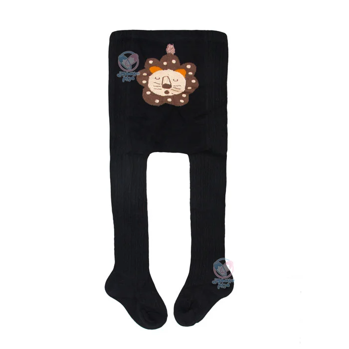 جوراب شلواری پشت طرح دار سایز Small مشکی