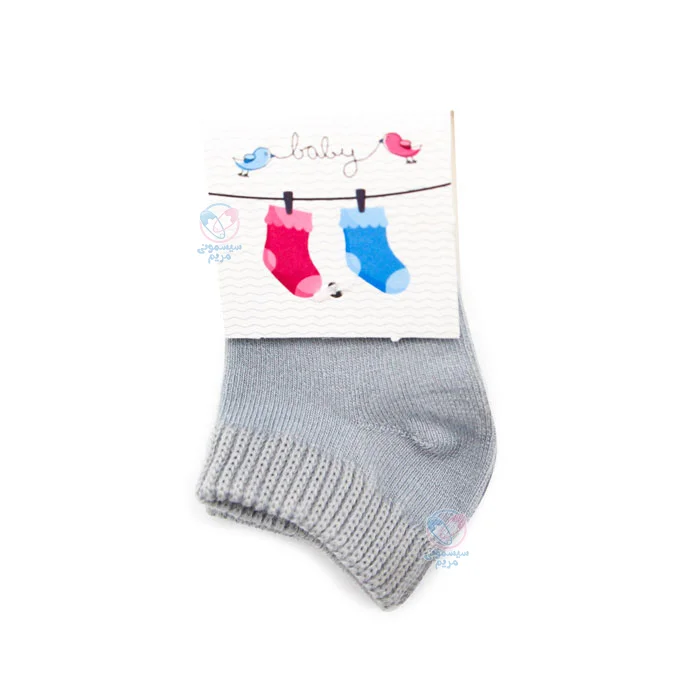 جوراب مچی کالجی جام جم Jamejam سایز 0 تا 6 ما ه طوسی