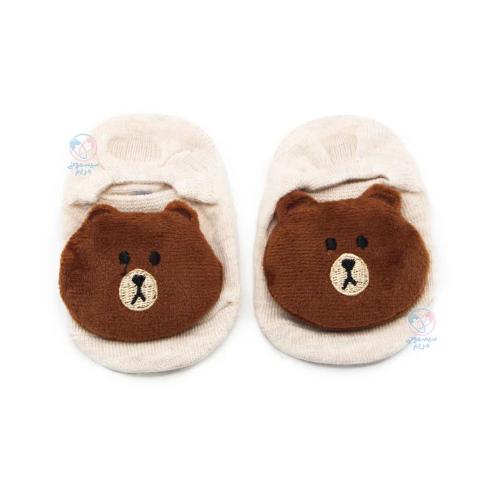 جوراب نقلی استپ دار طرح خرس تدی