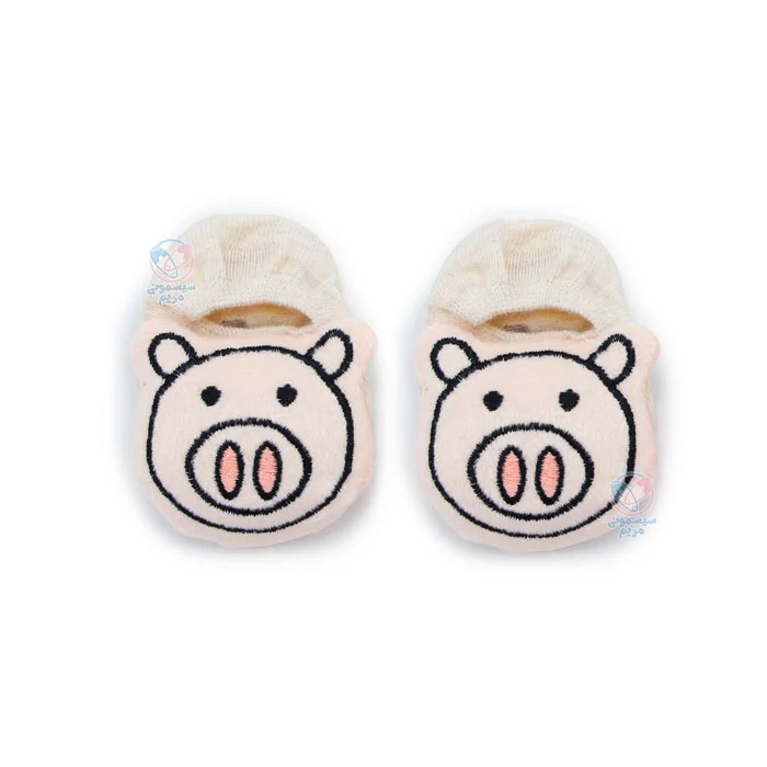 جوراب نقلی استپ دار طرح خوک کرم