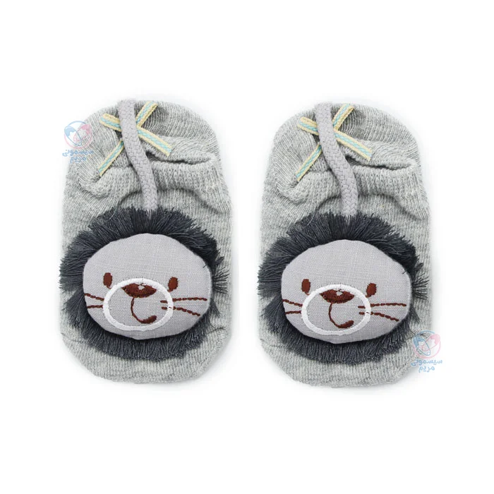 جوراب نقلی استپ دار طرح شیر طوسی