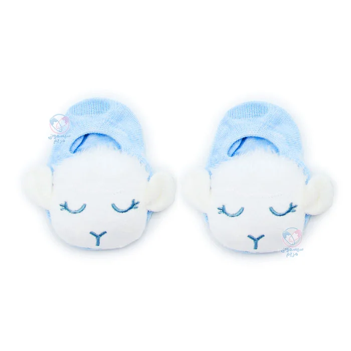 جوراب نقلی استپ دار طرح گوسفند آبی