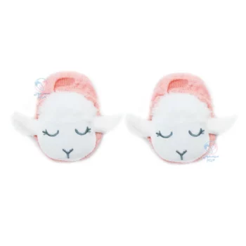 جوراب نقلی استپ دار طرح گوسفند صورتی