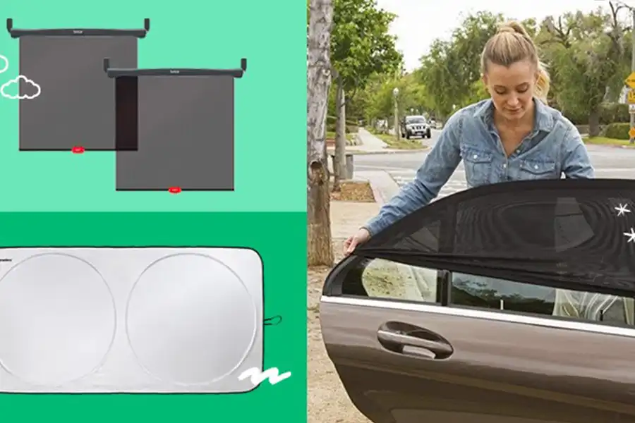 در مسافرت با ماشین از آفتابگیر یا پردههای مناسب روی شیشهها برای ایجاد یک سایه دلپذیر و خنک استفاده کنید.