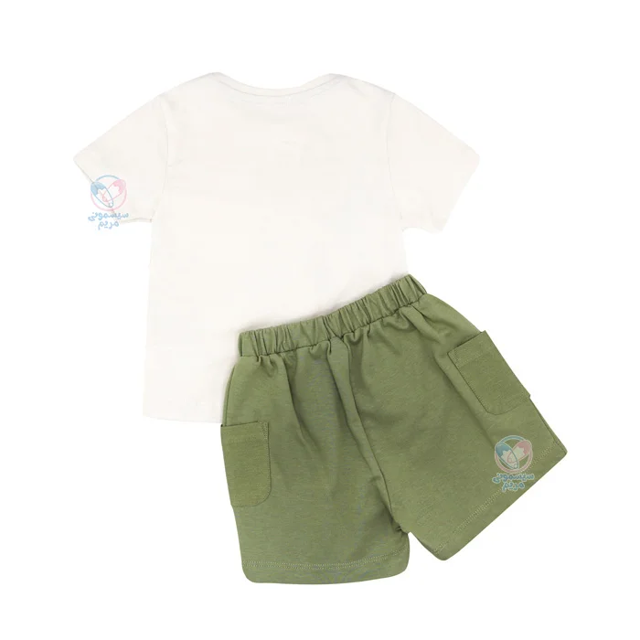 تیشرت و شلوارک پاپو Papo طرح Zaniar 305034 شیری