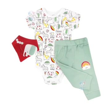 سه تیکه بادی و شلوار نیلی Nili طرح میلو 5005