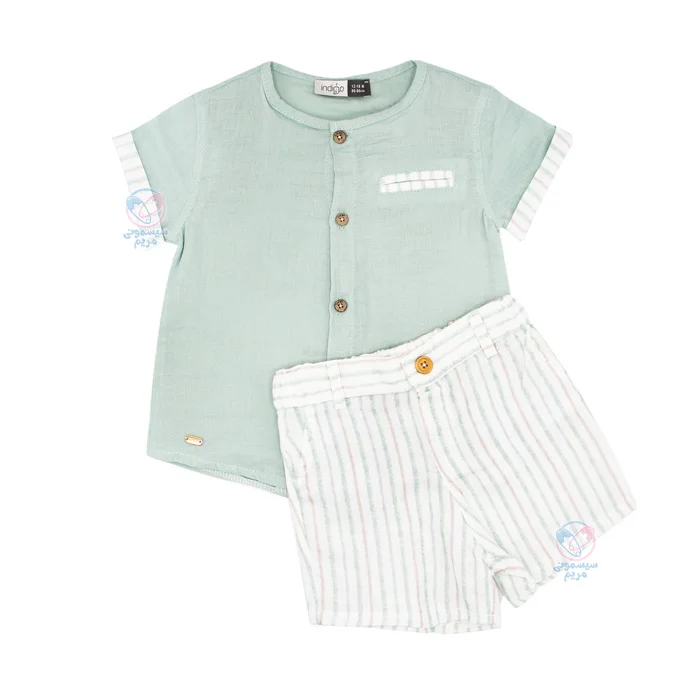 پیراهن و شلوارک ایندیگو Indigo طرح گرین 13244