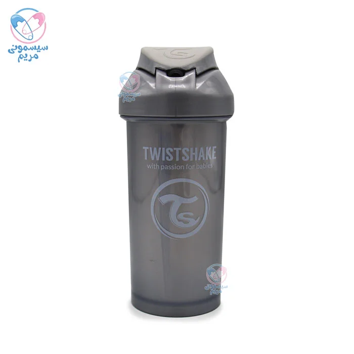 لیوان نی دار 360 میل توییست شیک twistshake طوسی