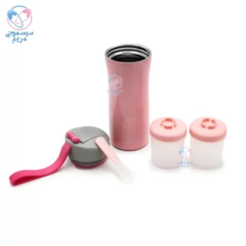 فلاسک انباری غذا قاشق دار Opus صورتی