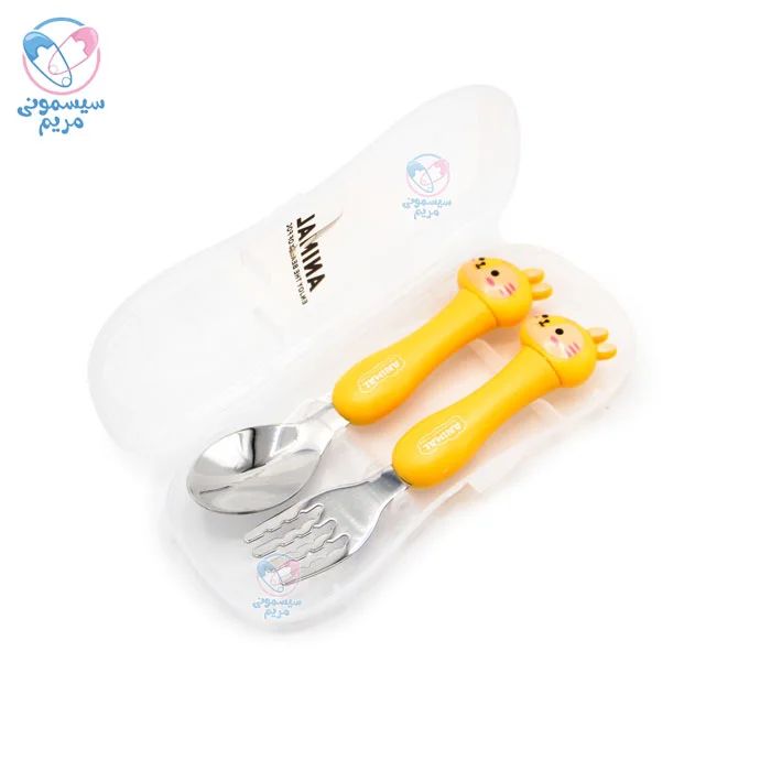 قاشق و چنگال استیل با قاب Spoonfork آهو