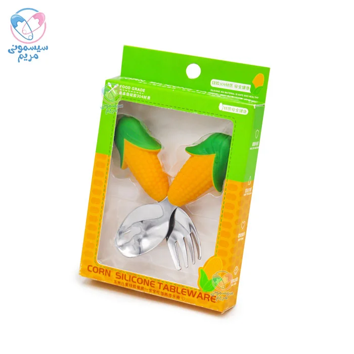 قاشق و چنگال طرح میوه ذرت