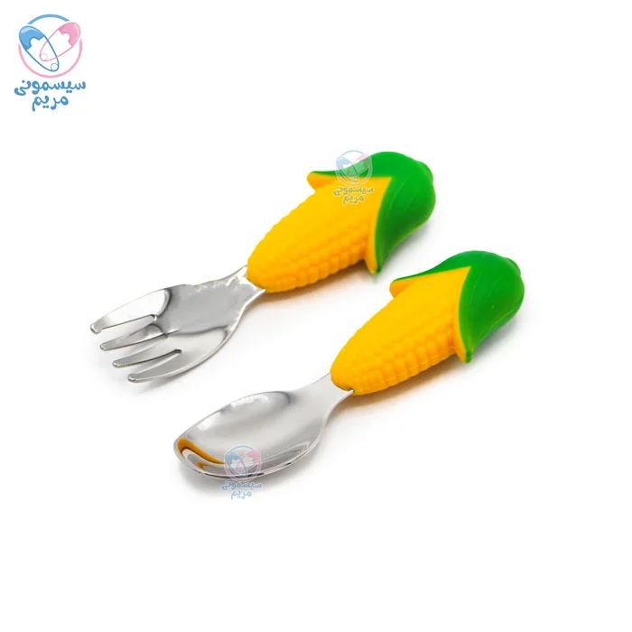 قاشق و چنگال طرح میوه ذرت