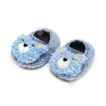 پاپوش جورابی پشمی استپ دار خرس Fashion آبی