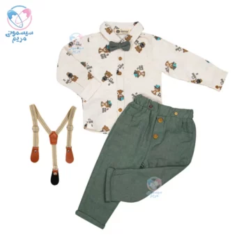 بلوز و شلوار Karavan 2514 طرح خرس سبز