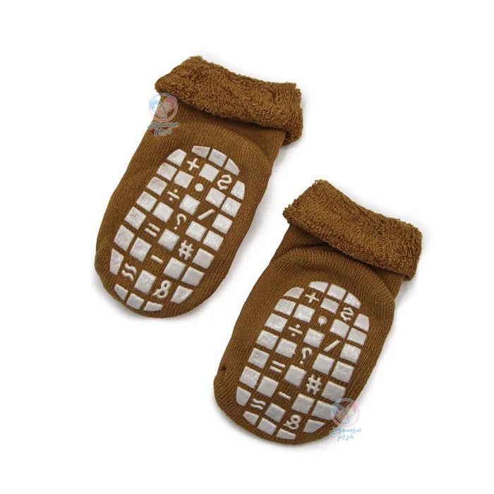 جوراب استپ دار تو کرکی گل دار