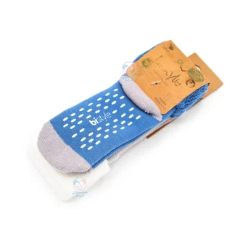 جوراب حوله ای دو عددی بی استایل 10502 Bistyle آبی طوسی