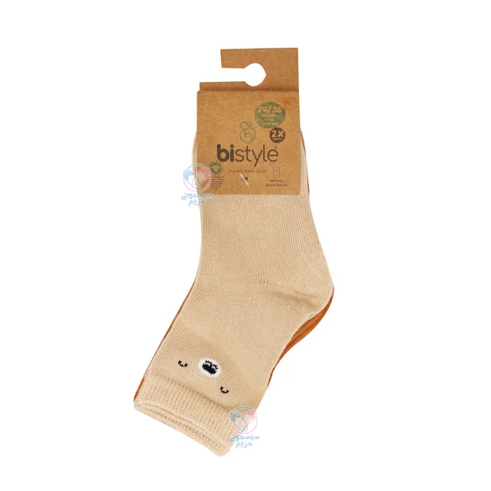 جوراب دو عددی بی استایل 10116 Bistyle کرم شتری