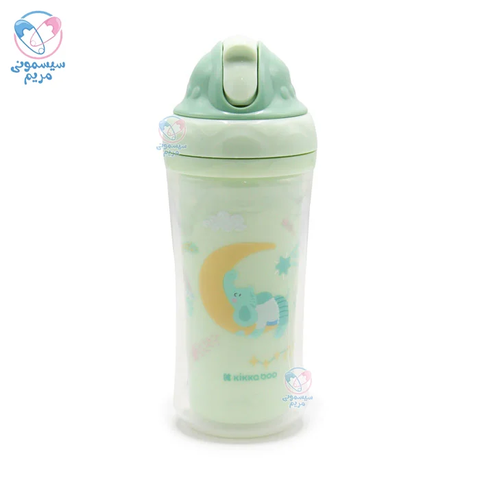 لیوان دسته دار و نی دار 220 میل Moony Me کیکابو Kikkaboo سبز