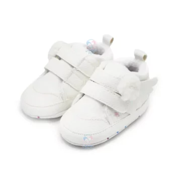 پاپوش دو چسب خزدار بال فرشته سفید