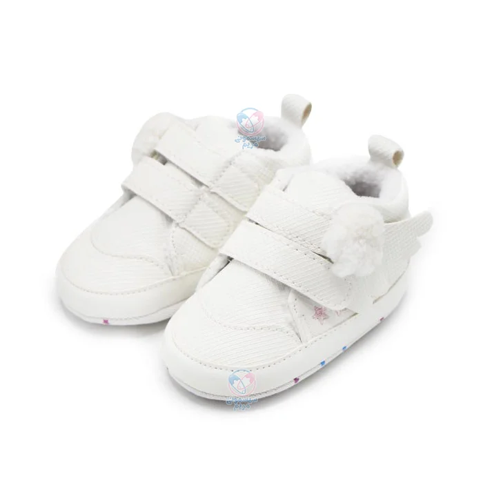 پاپوش دو چسب خزدار بال فرشته سفید