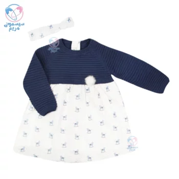 پیراهن دخترانه بالا تنه بافت طرح تانیا ایندیگو Indigo 231701