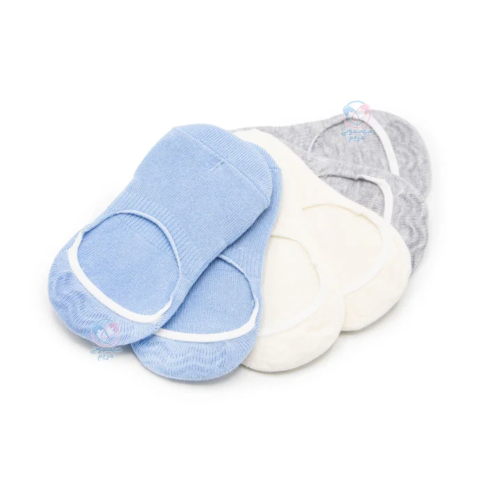 جوراب کالجی سه عددی بی استایل Bistyle 6201 آبی طوسی