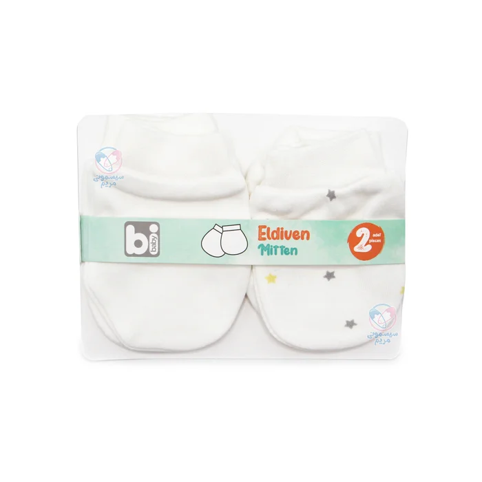 دستکش نخی دو عددی بی بیبی Bi Baby 55849 سفید